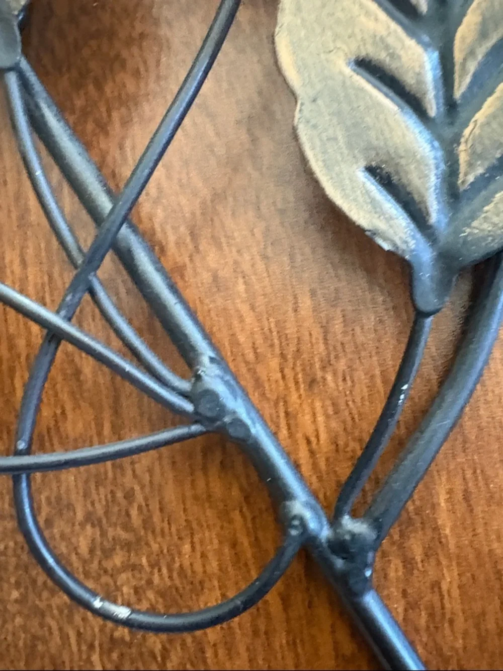 Metal Floral Wall Hooks in Bronze Finish - Set of 2